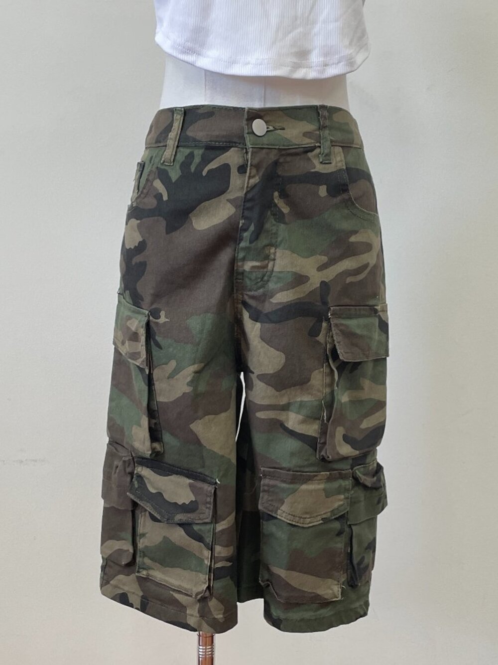 Women's Camo Baggy Wide Leg Culotte Jeans Jorts